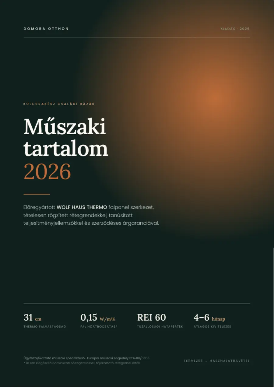 A Domora Otthon 2026-os műszaki tartalmának borítója